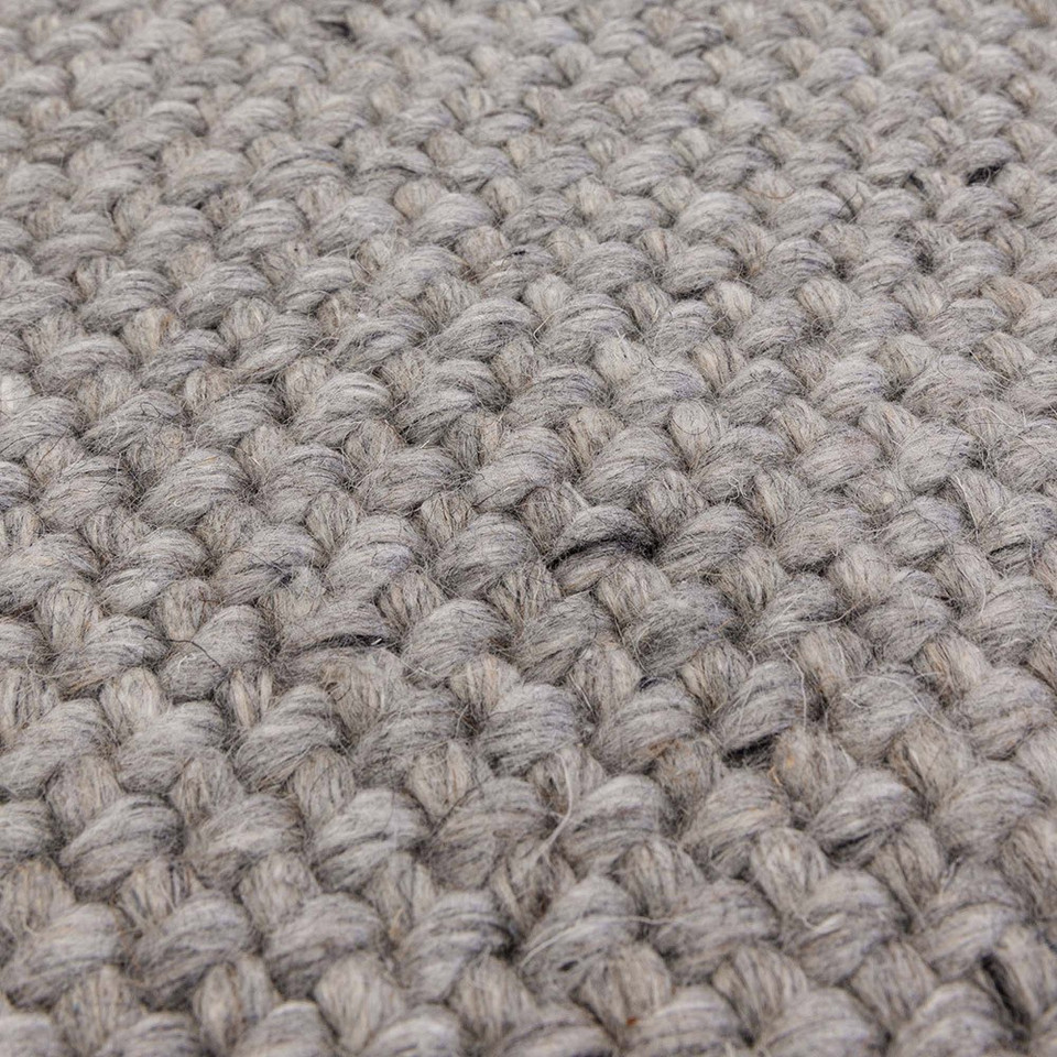 grey plain flatweave rug closeup detail