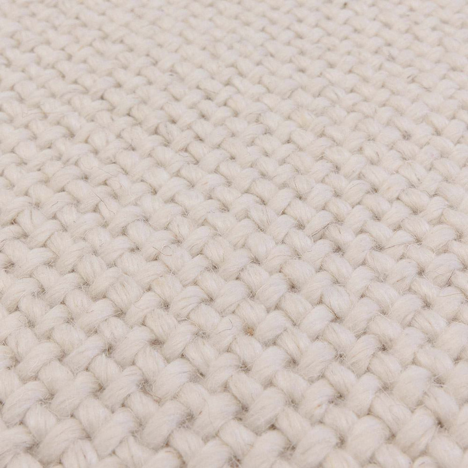 ivory plain flatweave rug closeup detail