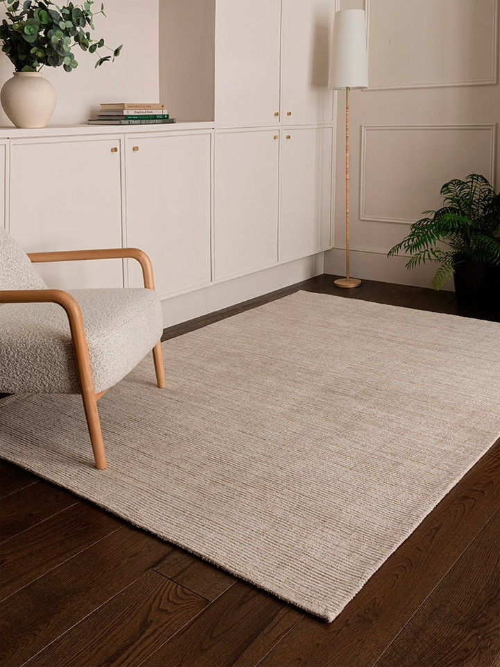 putty plain rug in a living room with matching decor