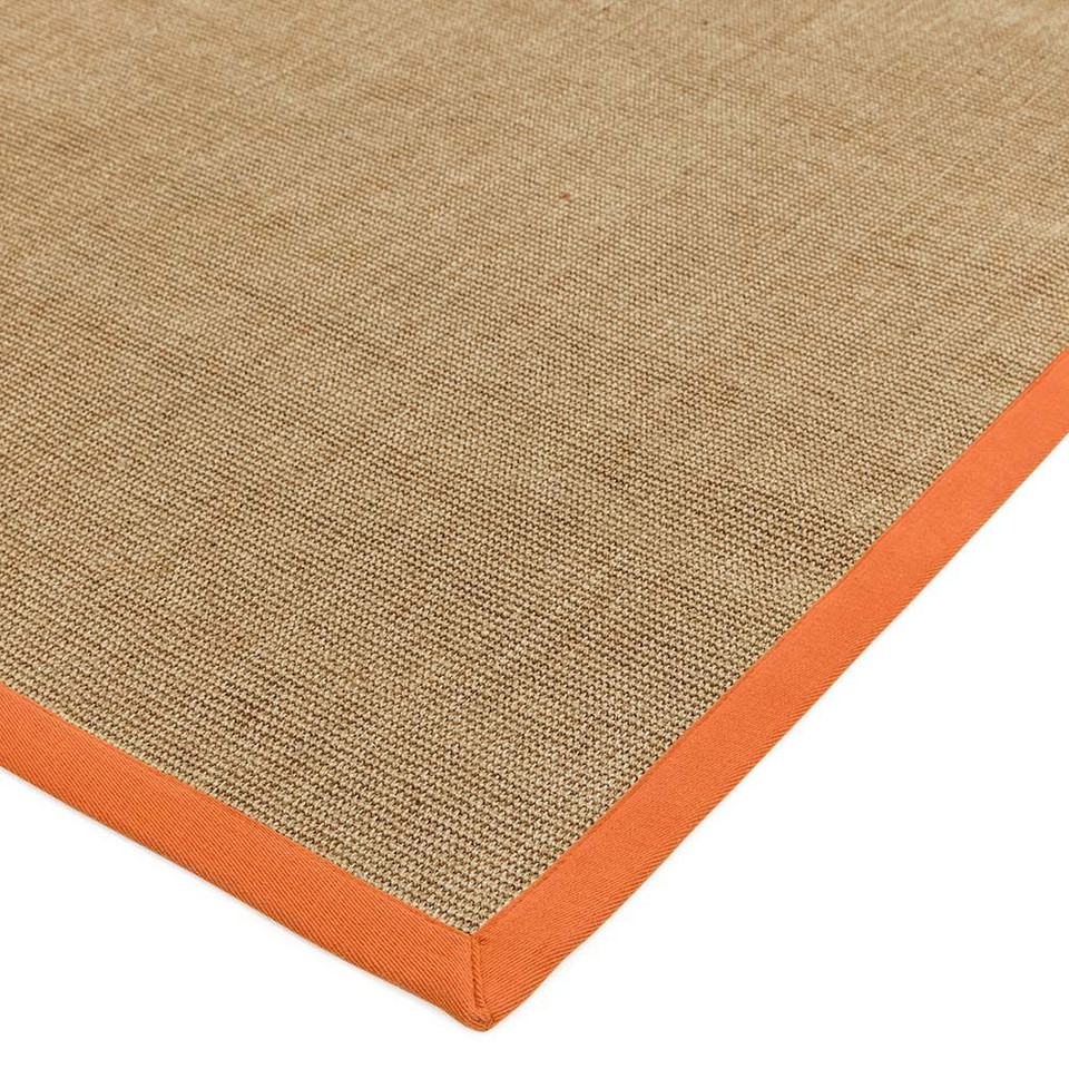 On Sale Sisal Rug Linen Orange Border 200x300cm