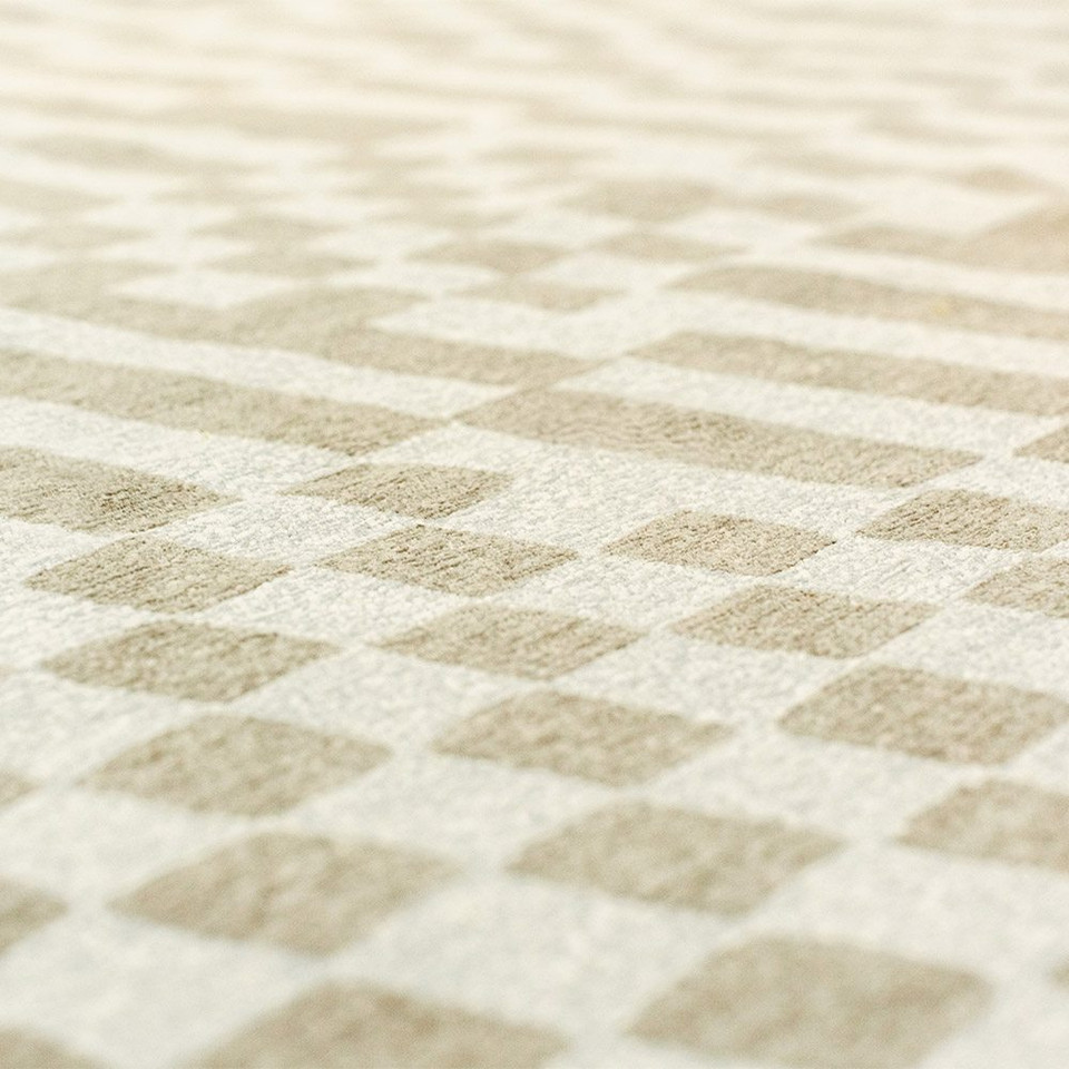 grey chess eco rug closeup detail