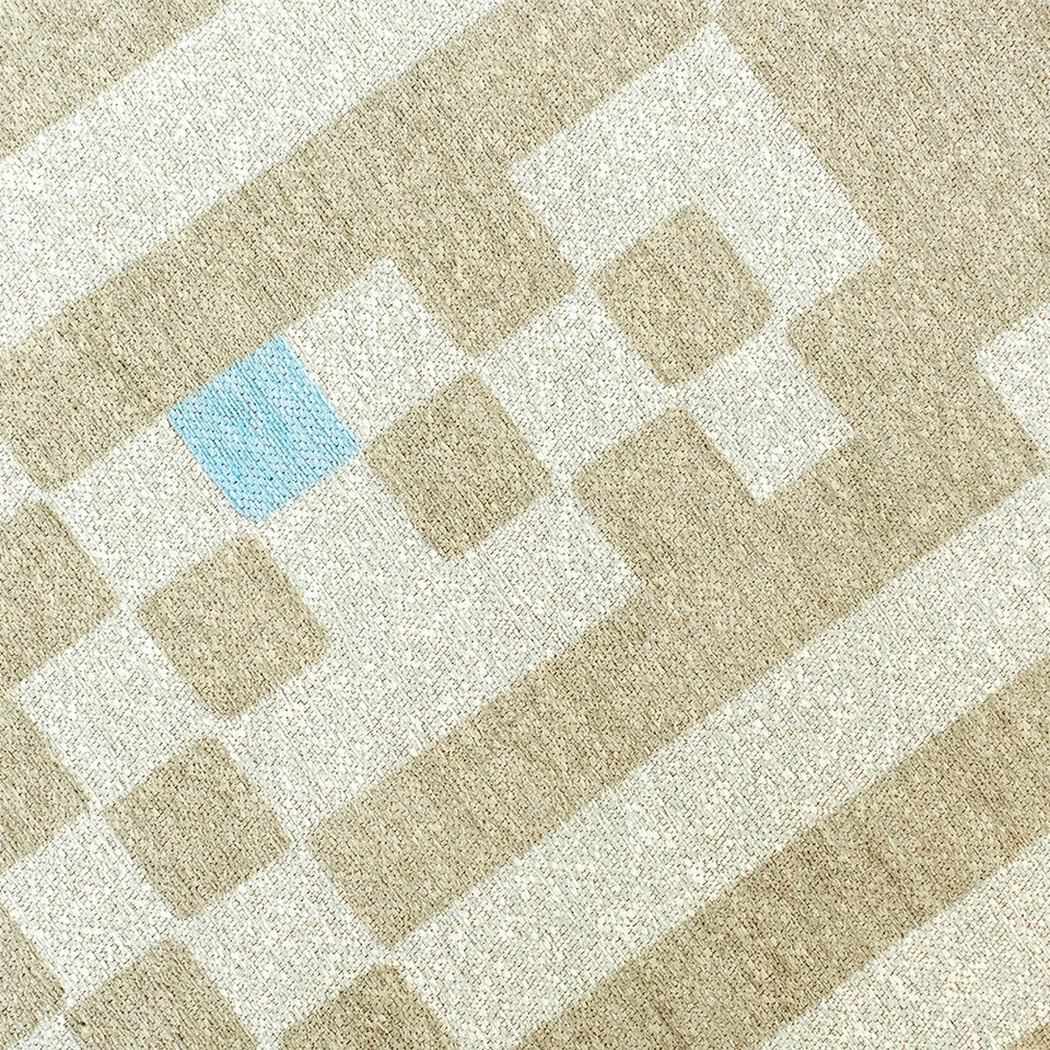 grey chess eco rug closeup detail