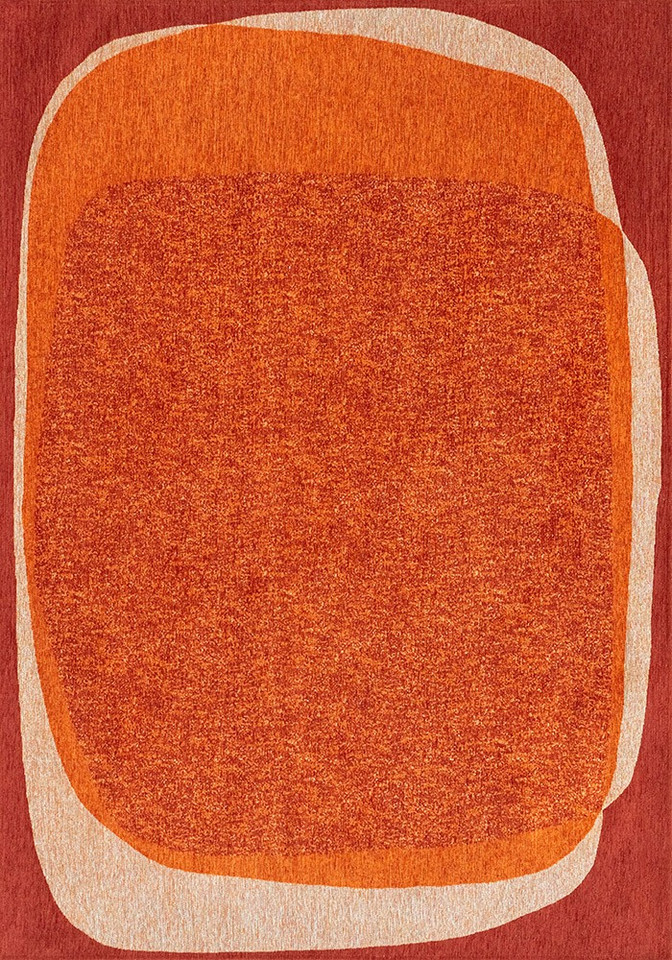 orange abstract eco rug portrait