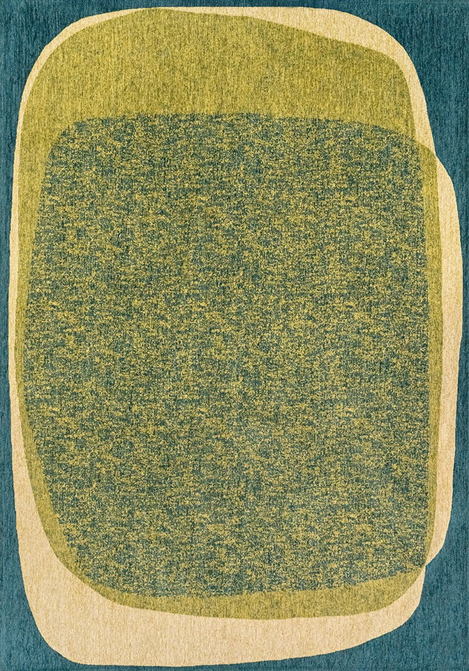 green abstract eco rug portrait