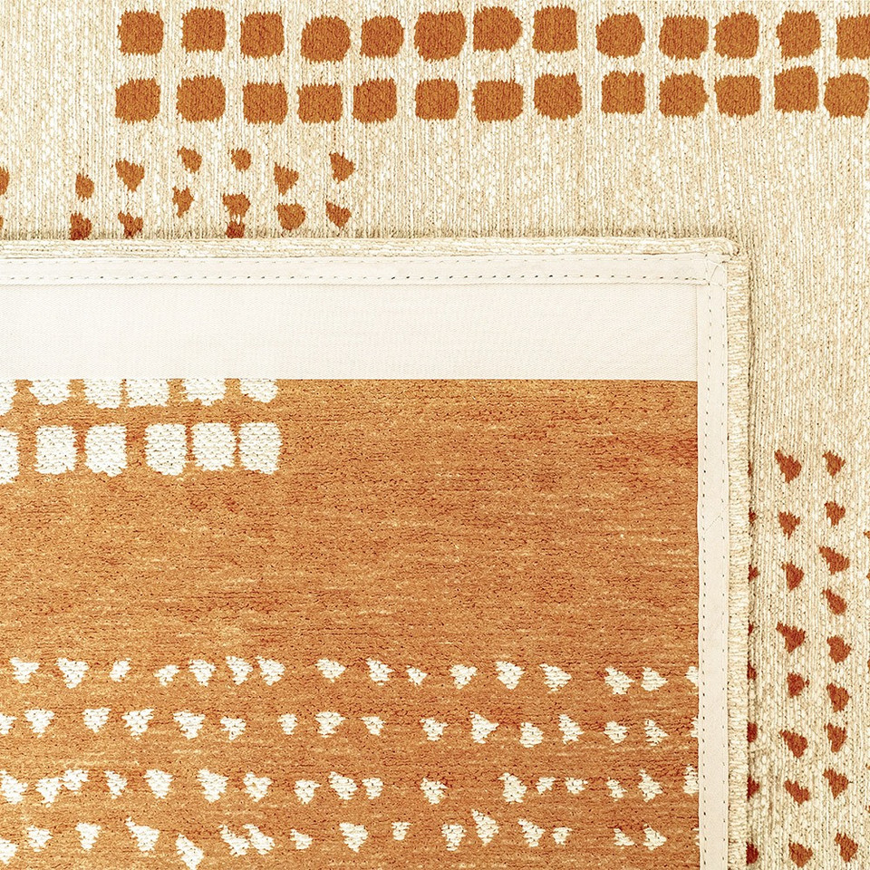 brown abstract eco rug closeup corner fold