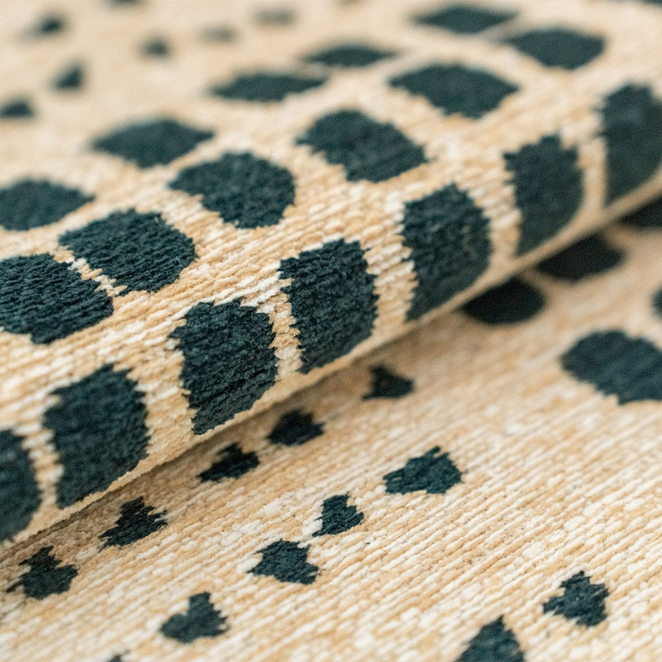 blue abstract eco rug closeup detail