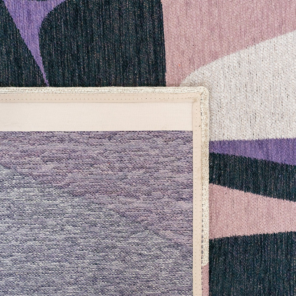 purple abstract rug closeup corner fold
