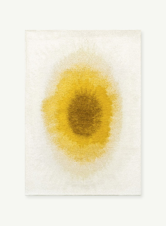 gold abstract eco rug portrait