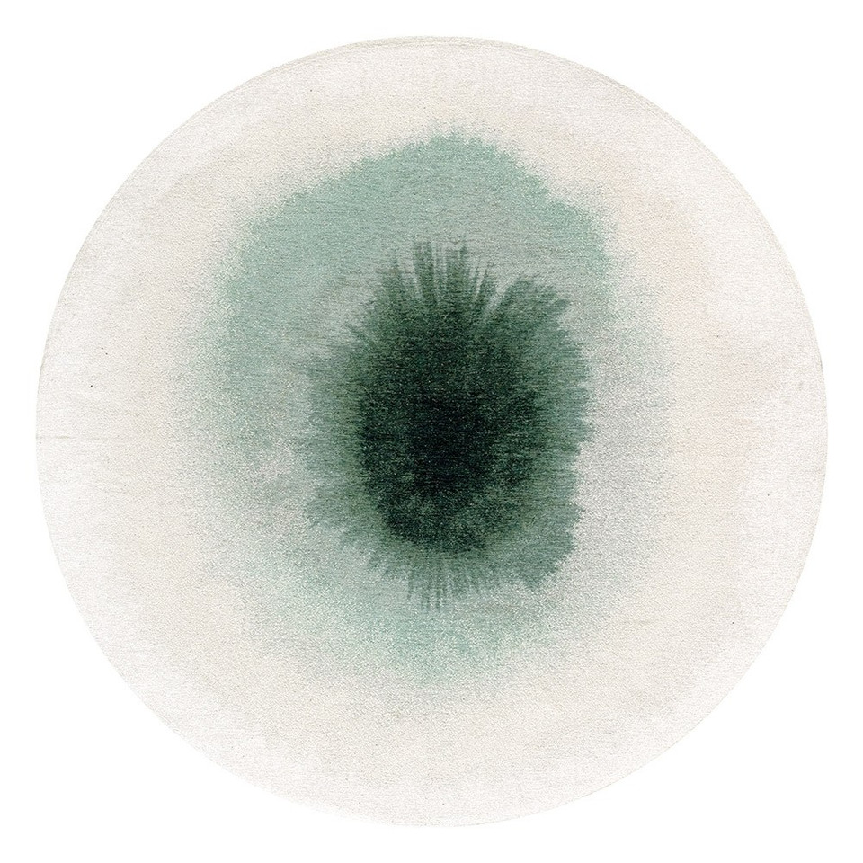 green abstract eco rug portrait