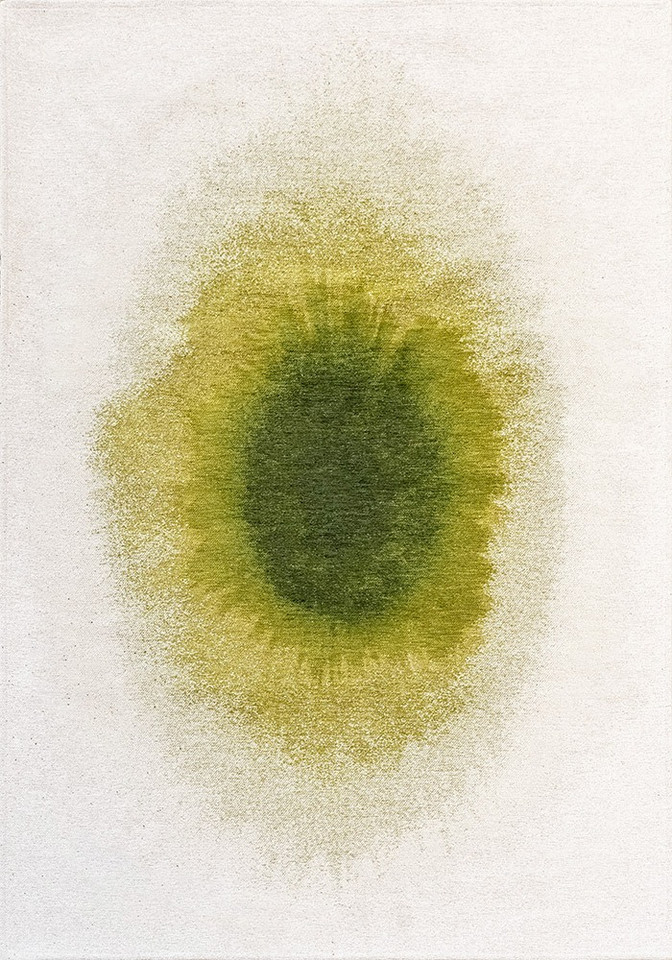 green abstract eco rug portrait