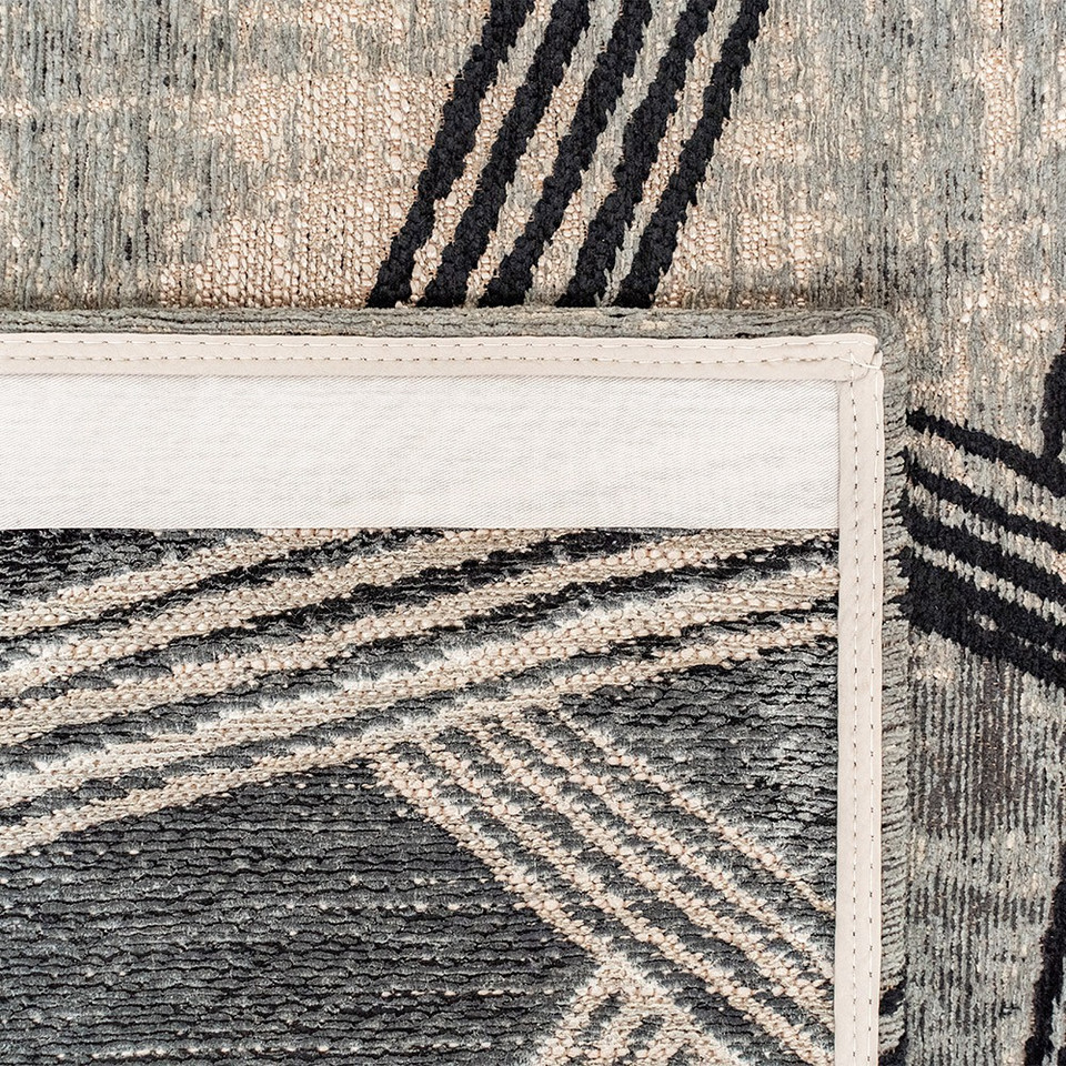 grey abstract rug closeup corner fold