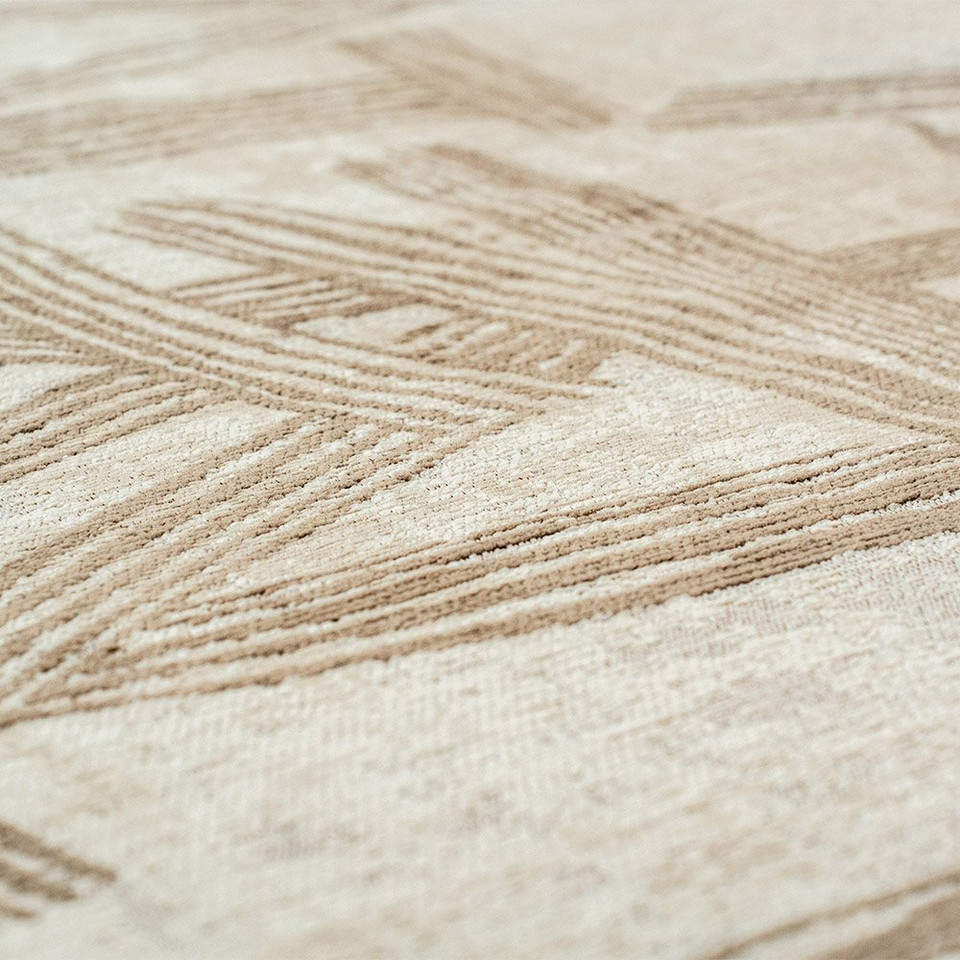 cream abstract rug closeup detail