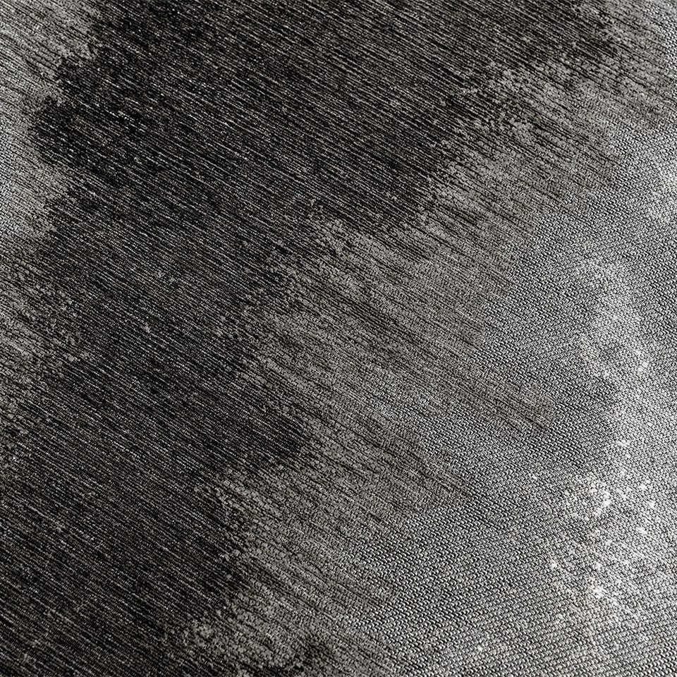 black abstract eco rug closeup detail