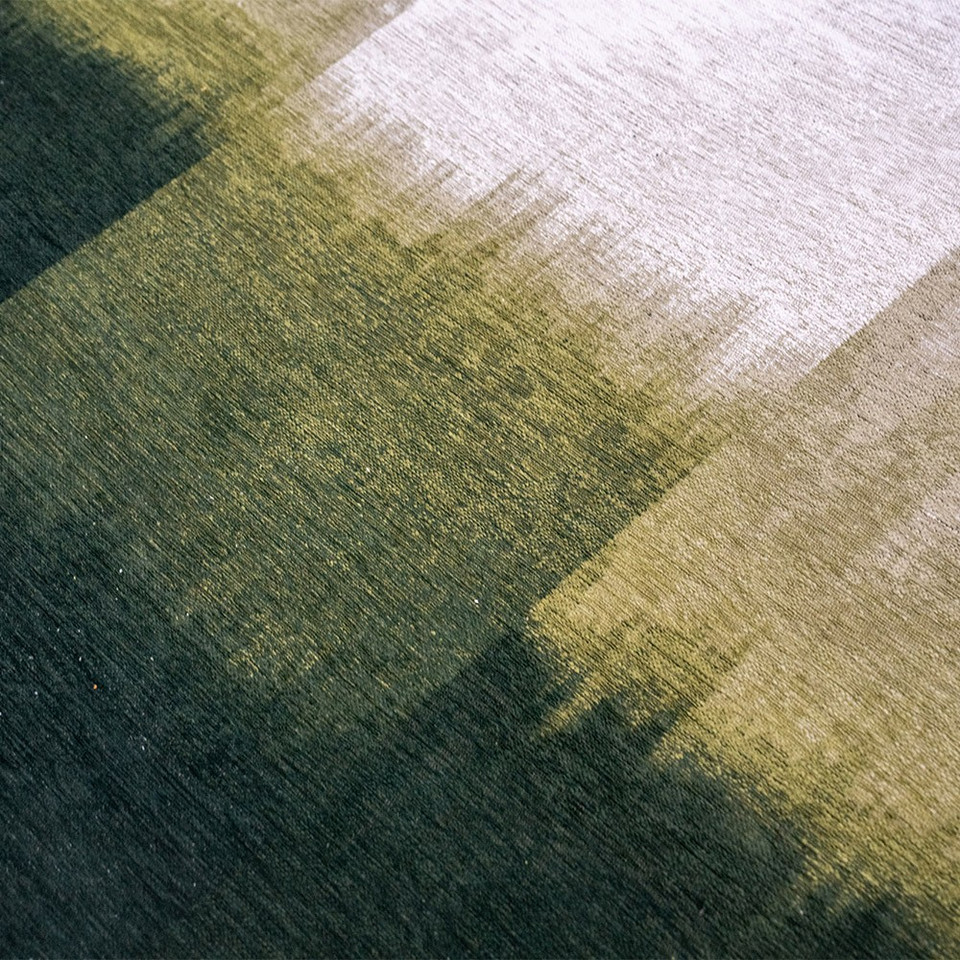 green abstract rug closeup detail