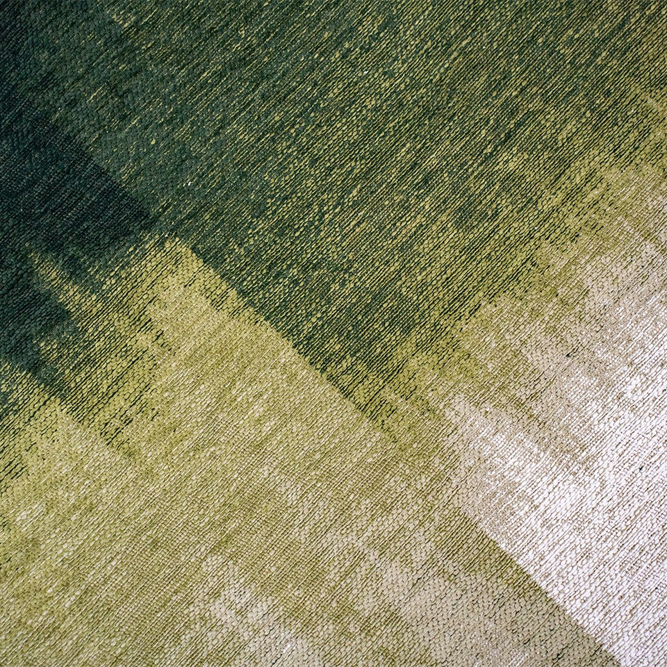green abstract rug closeup detail