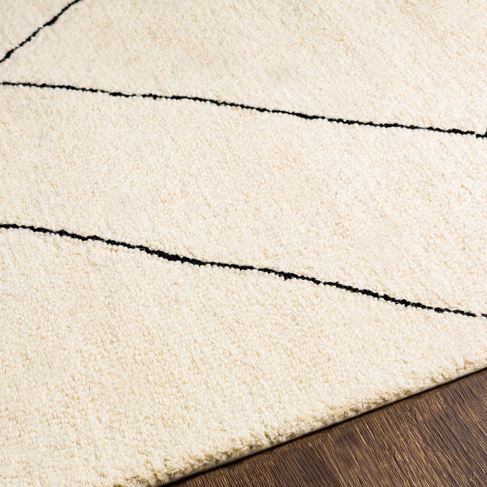 cream wool rug closeup detail