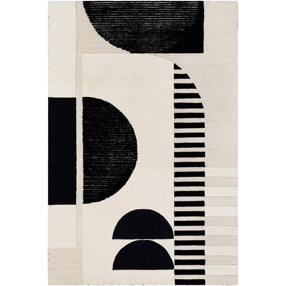 cream geo wool rug portrait