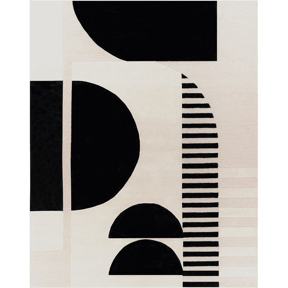 cream geo wool rug portrait