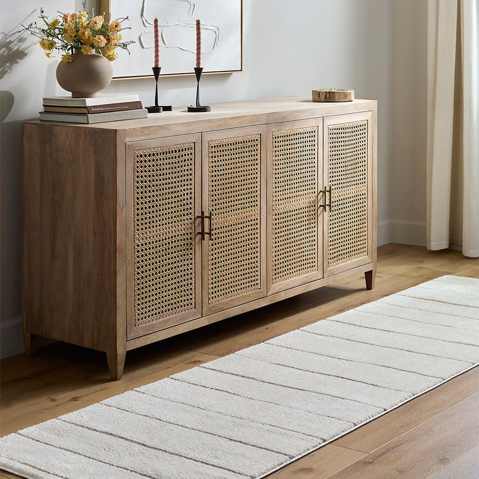 ivory scandi rug in a room with matching decor