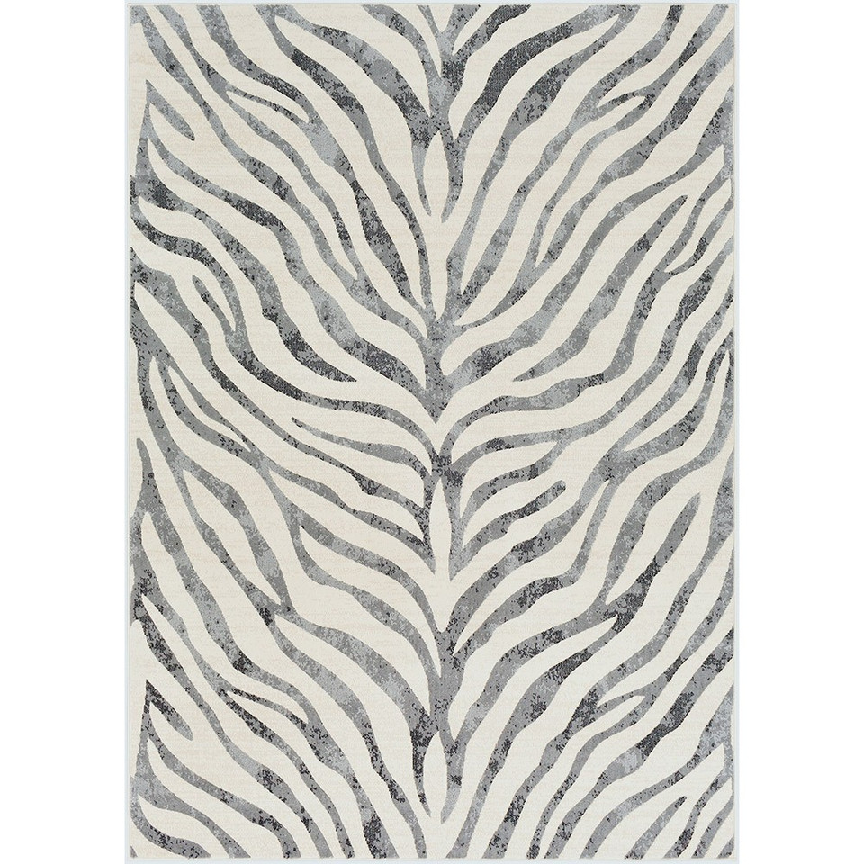 charcoal zebra pattern rug portrait
