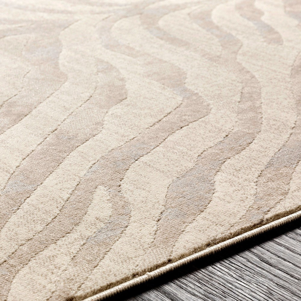 grey zebra pattern rug closeup detail