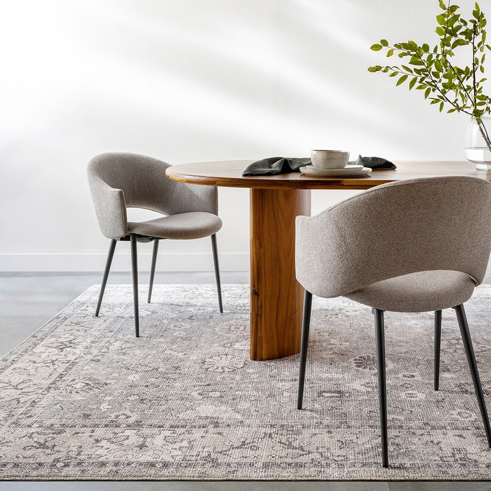 brown traditional rug in a room with matching decor