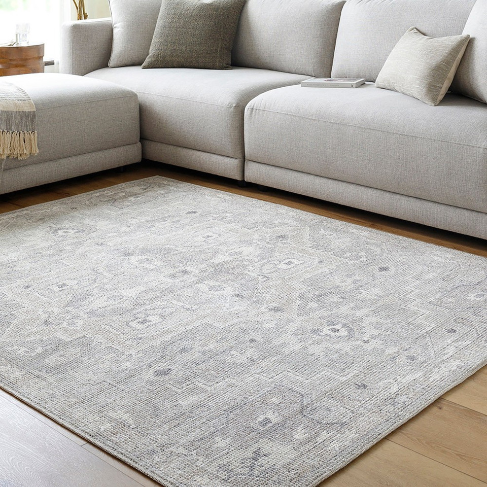 brown traditional rug in a room with matching decor