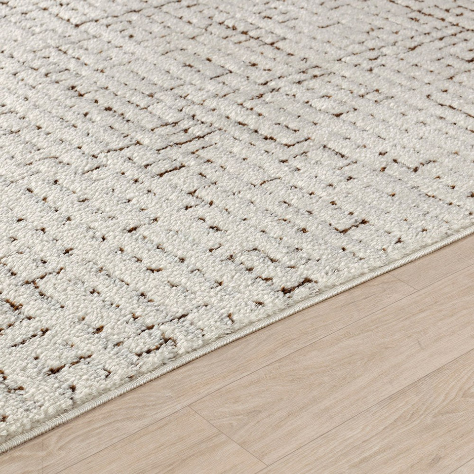ivory brown scandi rug closeup detail