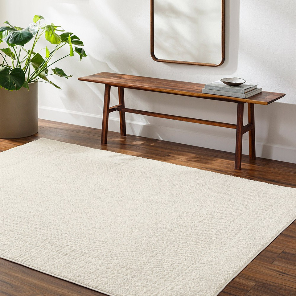 ivory off-white scandi rug in a room with matching decor