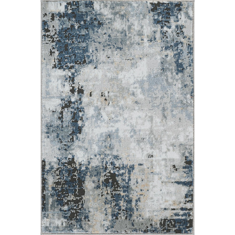 blue abstract rug portrait