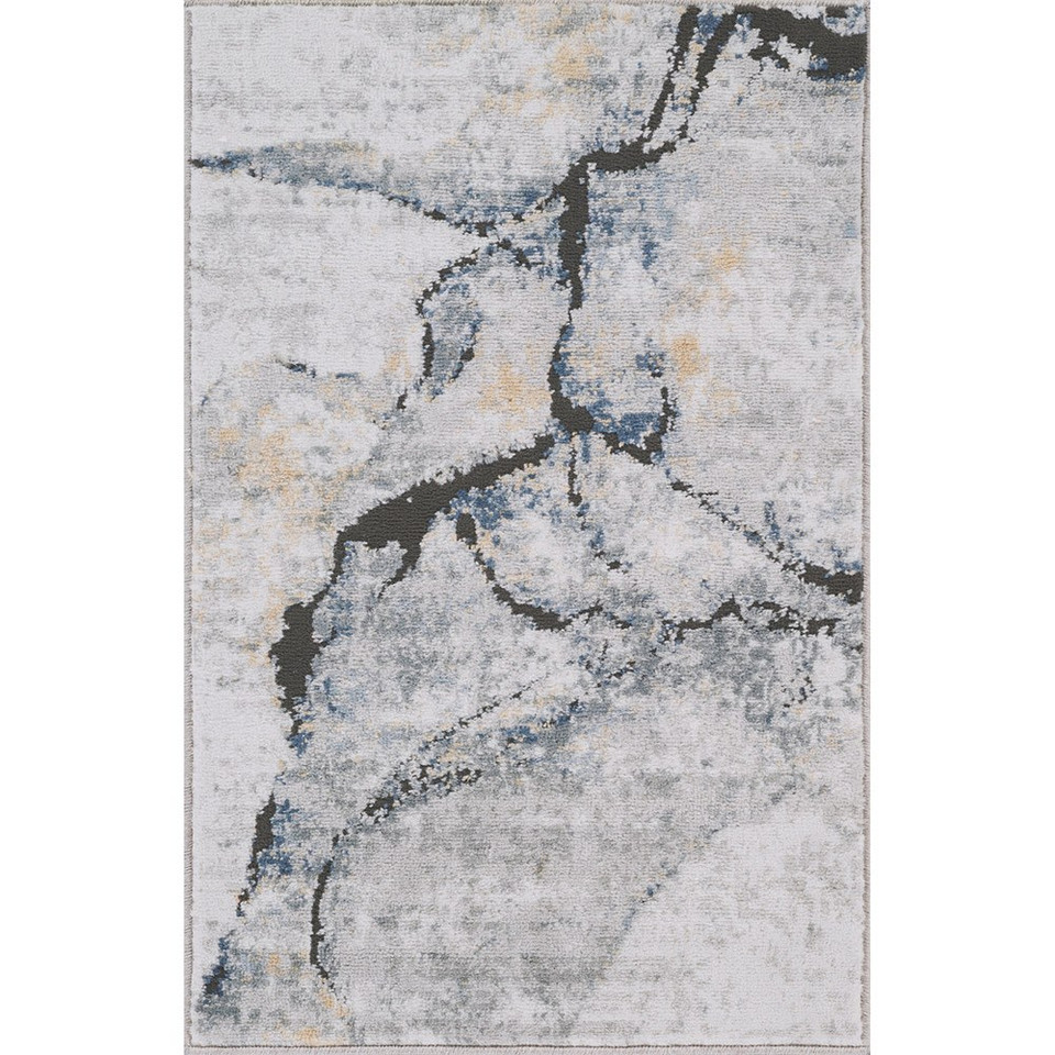blue abstract rug portrait