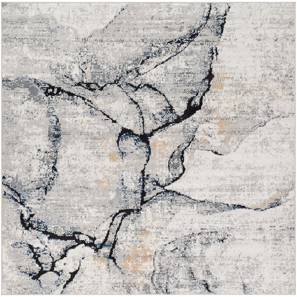 blue abstract rug portrait