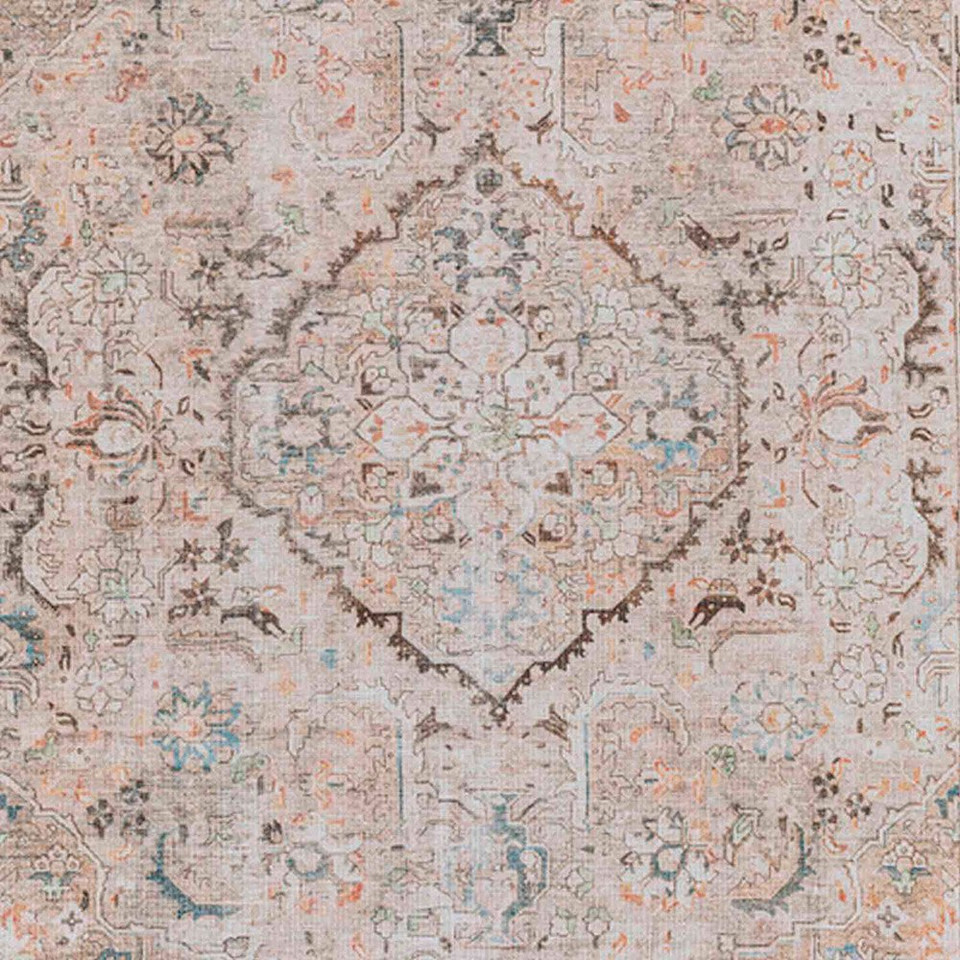 taupe traditional rug closeup detail