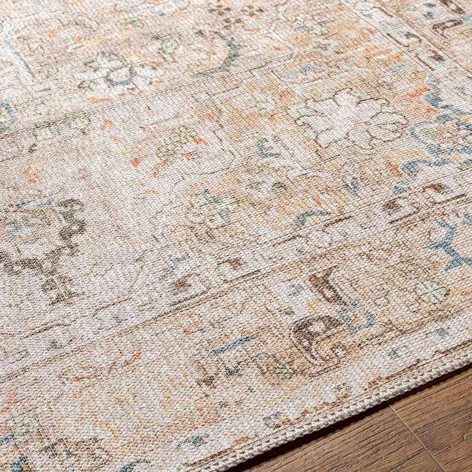 taupe traditional rug closeup detail