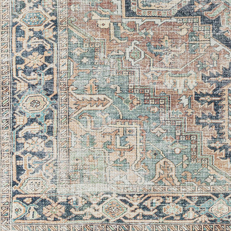 sage traditional rug closeup detail