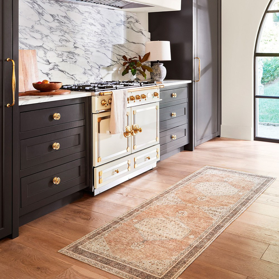 cinnamon traditional rug in a room with matching decor