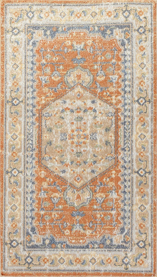 orange traditional rug portrait