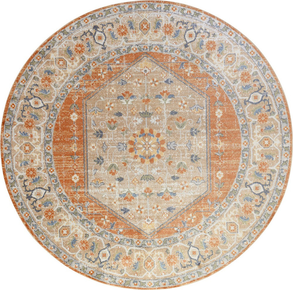 orange traditional rug portrait