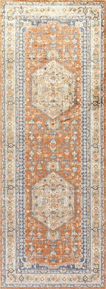 orange traditional rug portrait