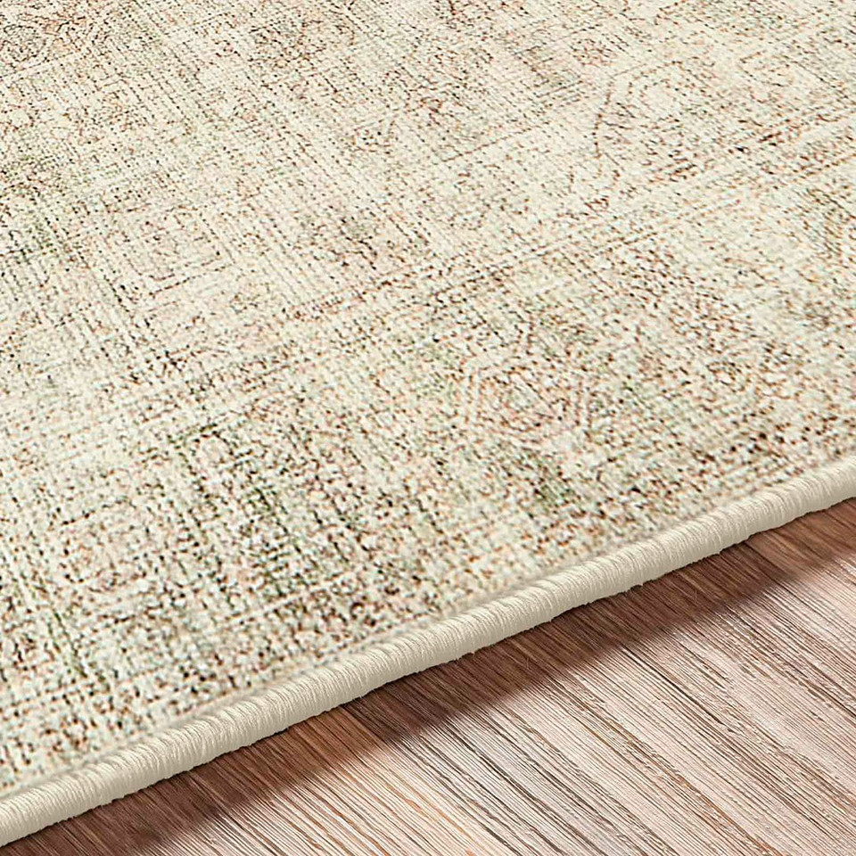 sage traditional rug closeup detail