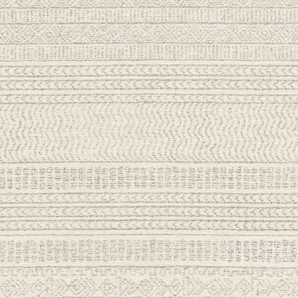 grey tribal wool rug closeup detail