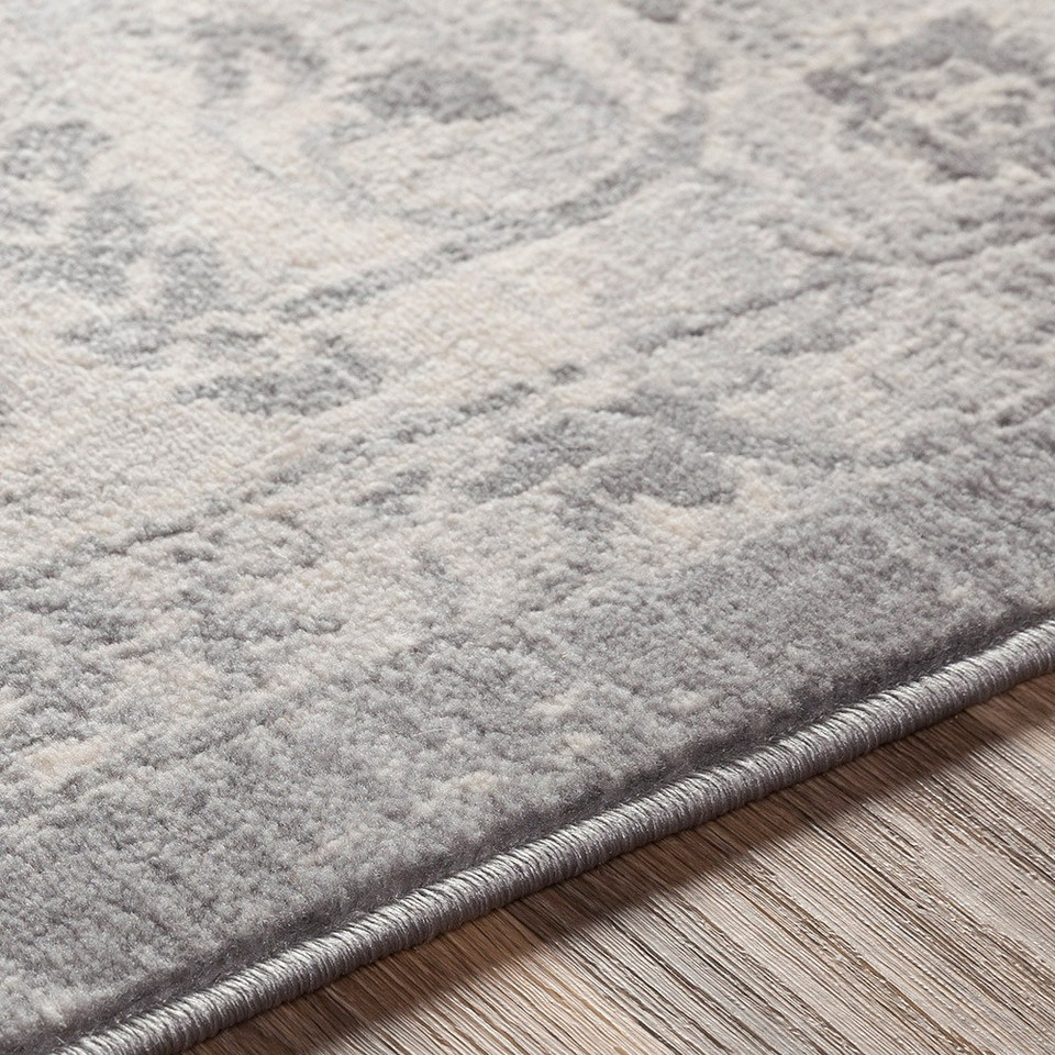 grey traditional rug closeup detail