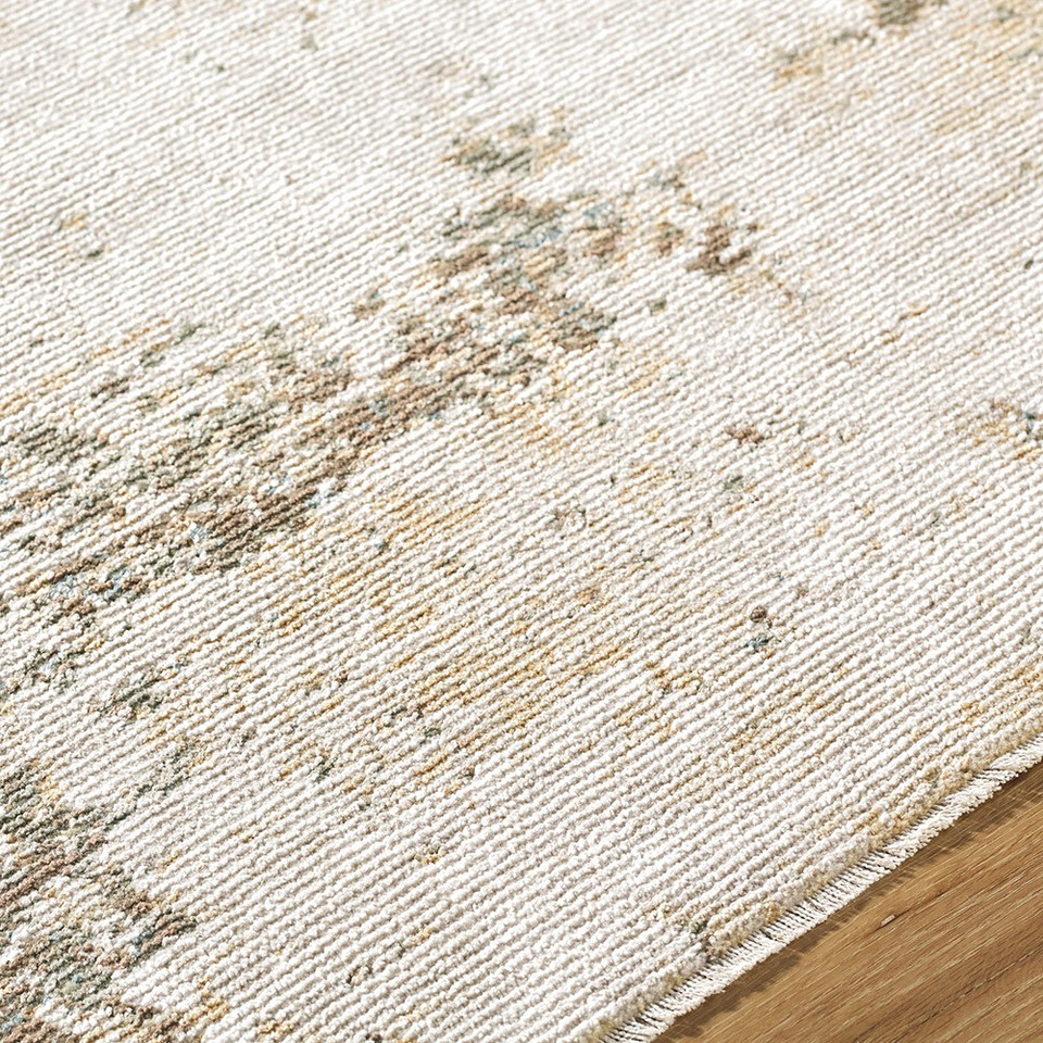 cream abstract rug closeup detail