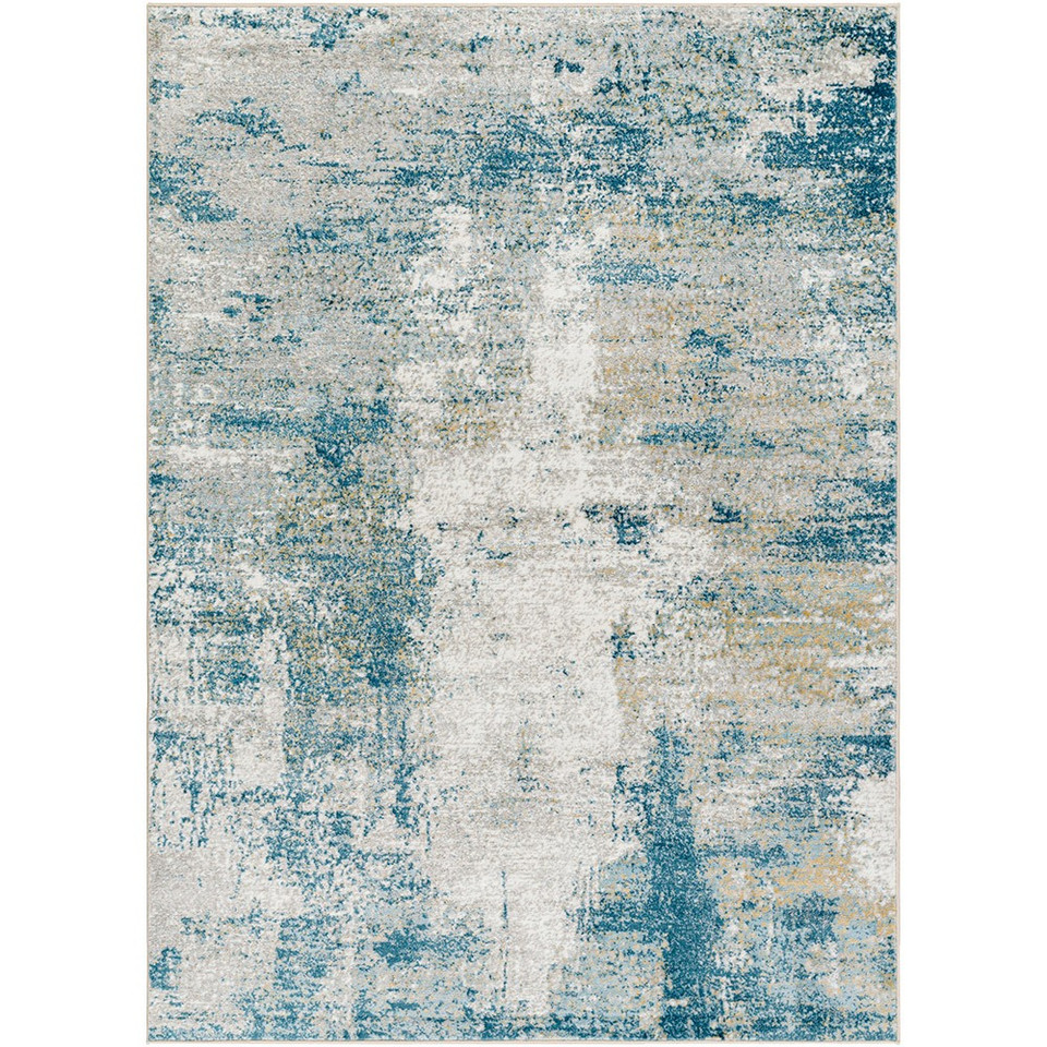 teal abstract rug portrait