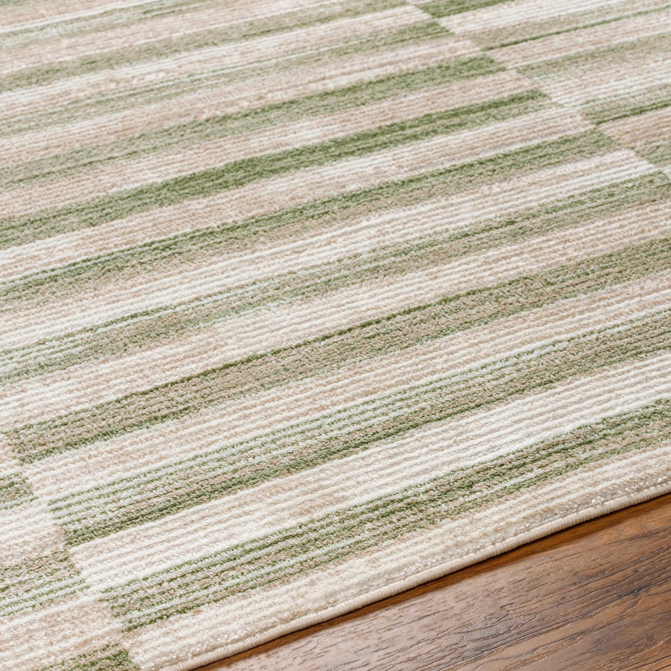 green abstract rug closeup detail