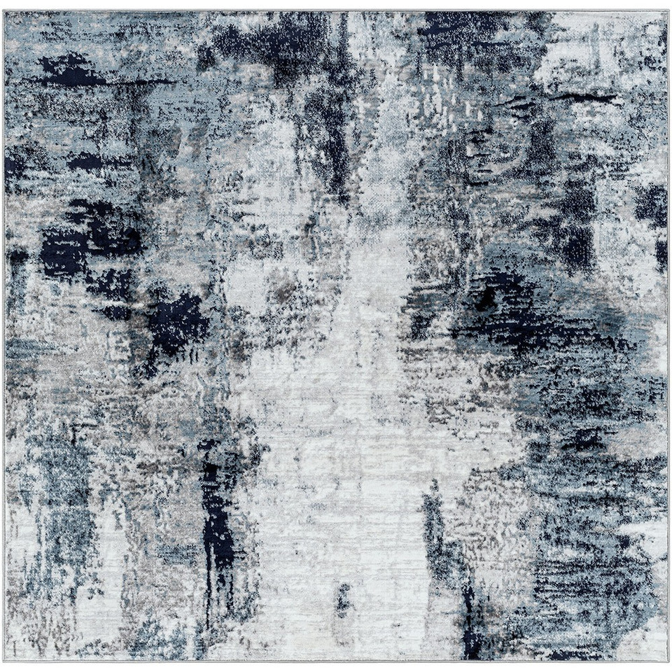 navy abstract rug portrait