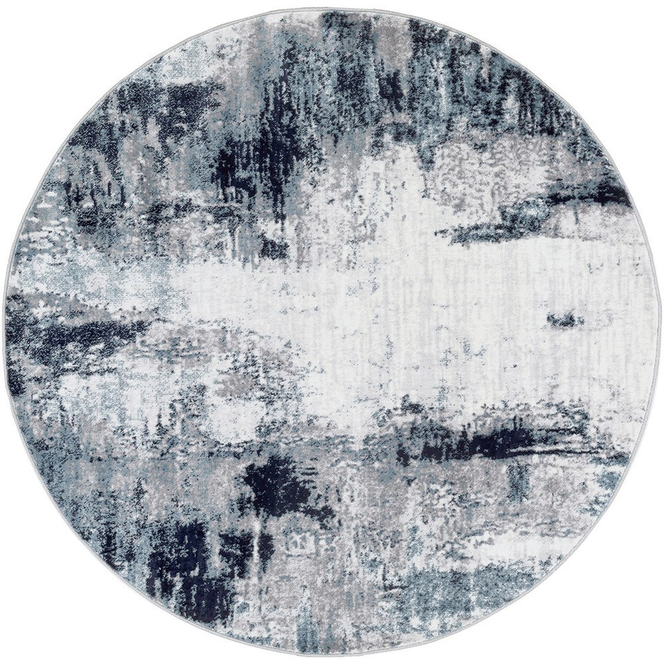 navy abstract rug portrait