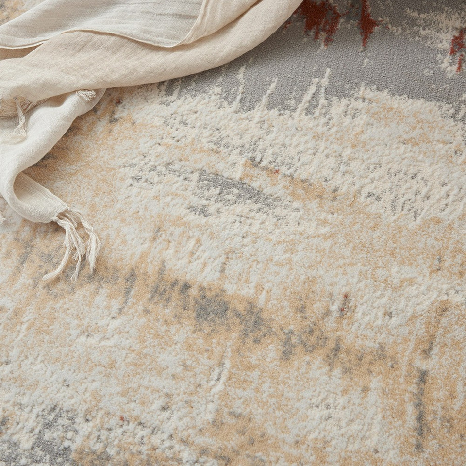 grey rust calvin klein rug closeup detail