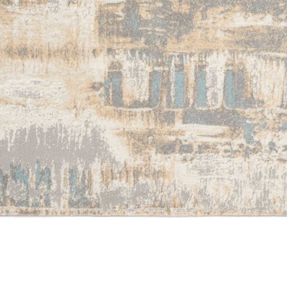 ivory seaglass calvin klein rug closeup edge on white background