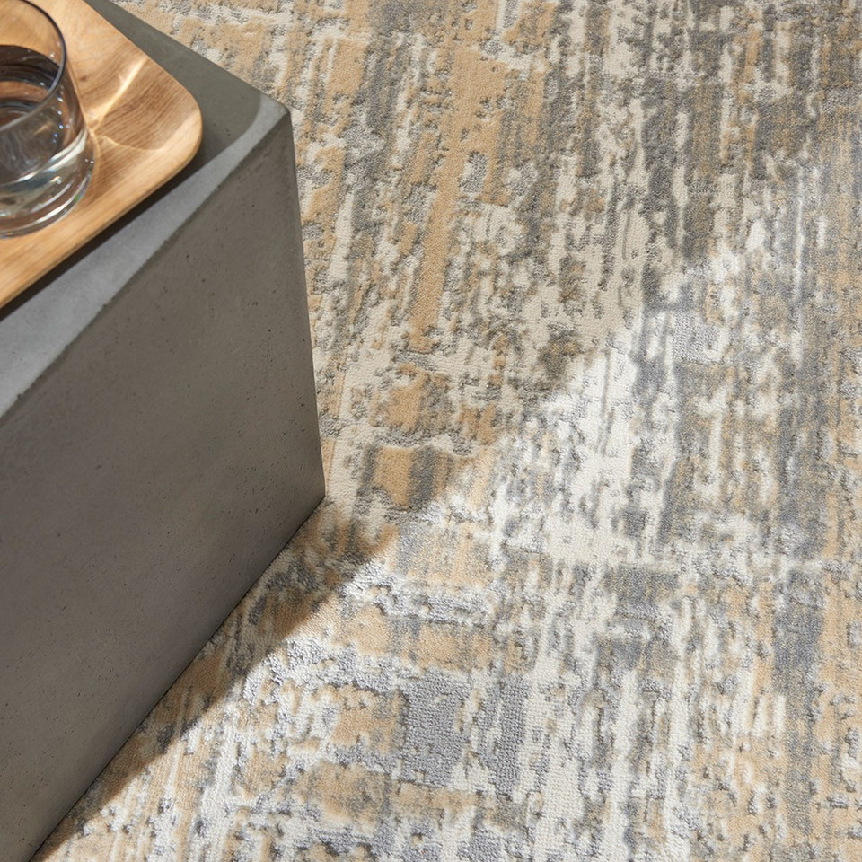 grey beige calvin klein rug closeup detail